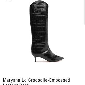 SCHUTZ MARYANA BLACK CROCODILE BOOTS SIZE 6.5